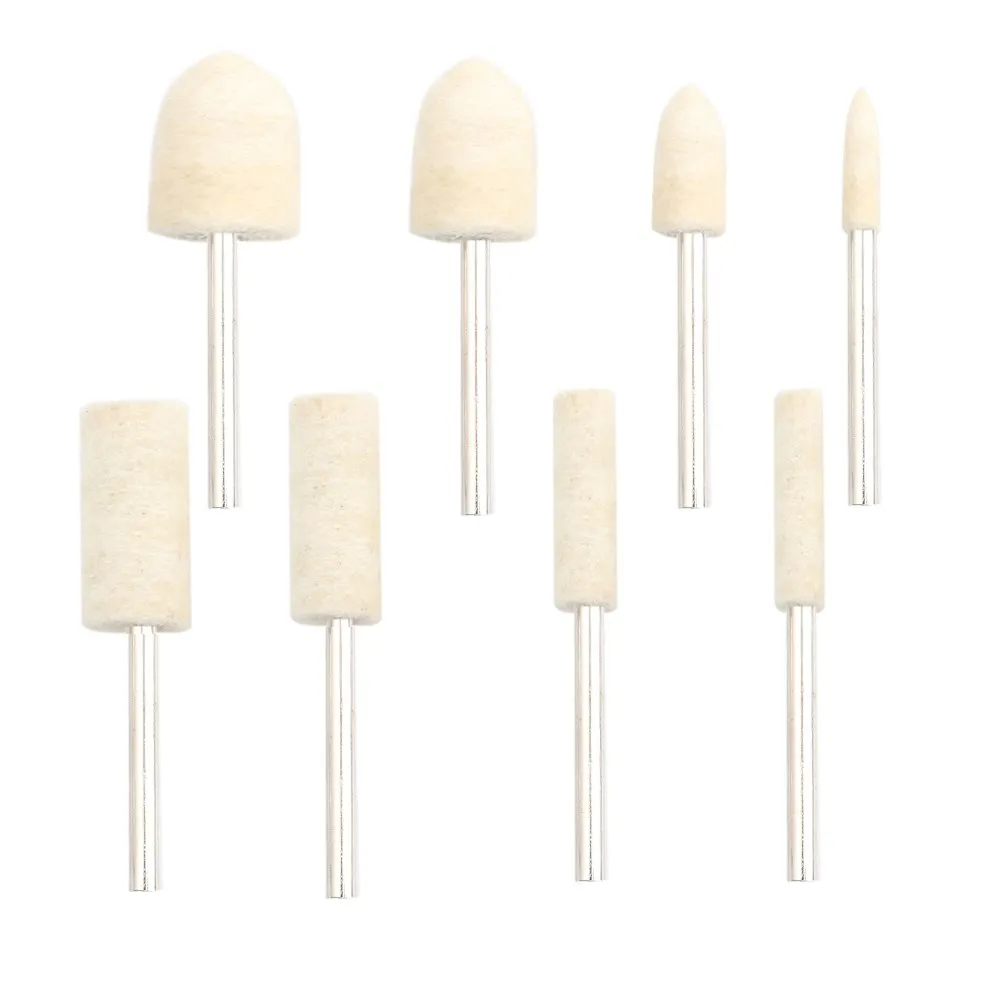 10Pcs/5Pcs Wool Felt Mounted Polishing Buffing Wheel OD 3-10mm Grinding Head for Dremel Drill Rotary Tool 3mm Shank