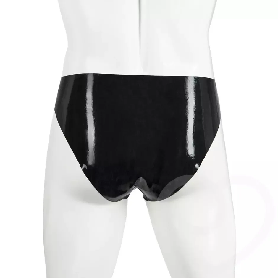 Men's PVC Bright Leather Briefs Sexy Open Crotch Leather Underwear Lingerie Sexy