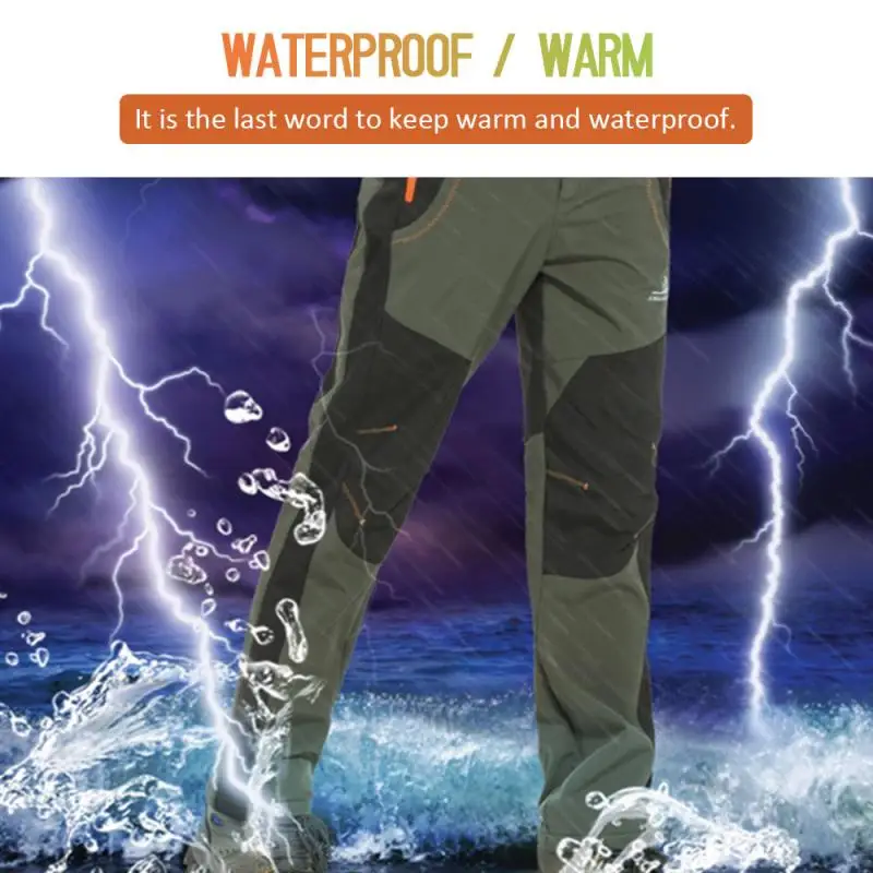 Easy Opening of Crotch Zipper Autumn Winter Men Women Hiking Pants  Softshell Trousers Waterproof Windproof Outdoor Pants Hiking