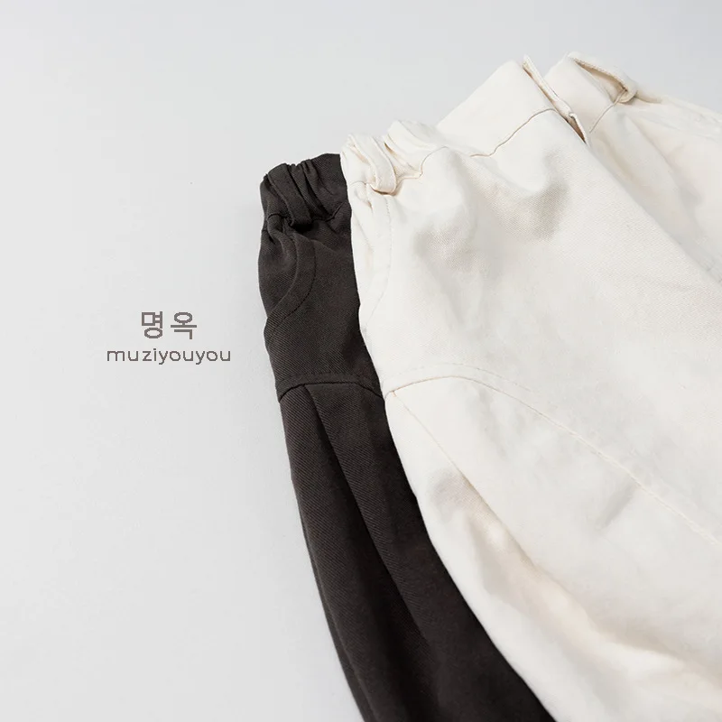 Frühling Herbst Kinderhosen 1-8 Jahre Jungen Mädchen Baumwolle Gespleißte Knopfleiste Weites Bein Gerade Hosen Koreanischer Stil Kleinkinder Unterhosen Kinderkleidung – Detail 12