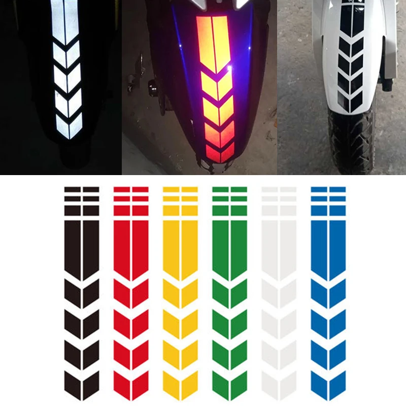 Motorcycle Arrow Stripe Sticker Fender Paste Reflective Stickers Waterproof Oilproof Safety Warning Tape Decal Motorcycles Decor reflective strip reflective safety tape body trim stickers to improve visibility