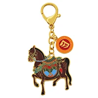 Feng Shui 3 Powers Windhorse Keychain Victory Wind Horse Success Amulet Key Chain 1