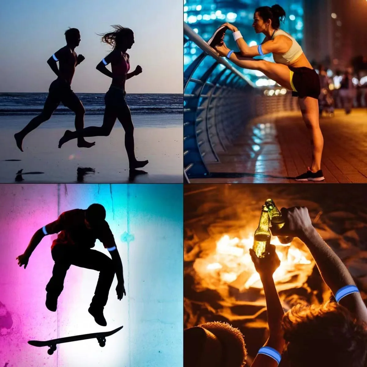 Night Running fluorescent wristband LED running light Cycling light wristband reflective armband Fluorescent wristband Light ban 3