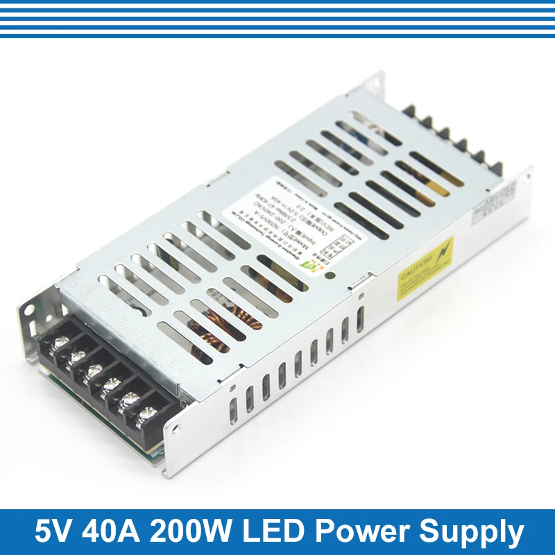 Ultra-thin Special LED display Power Supply 220VAC Input 5V 40A 200W Output Power Supply