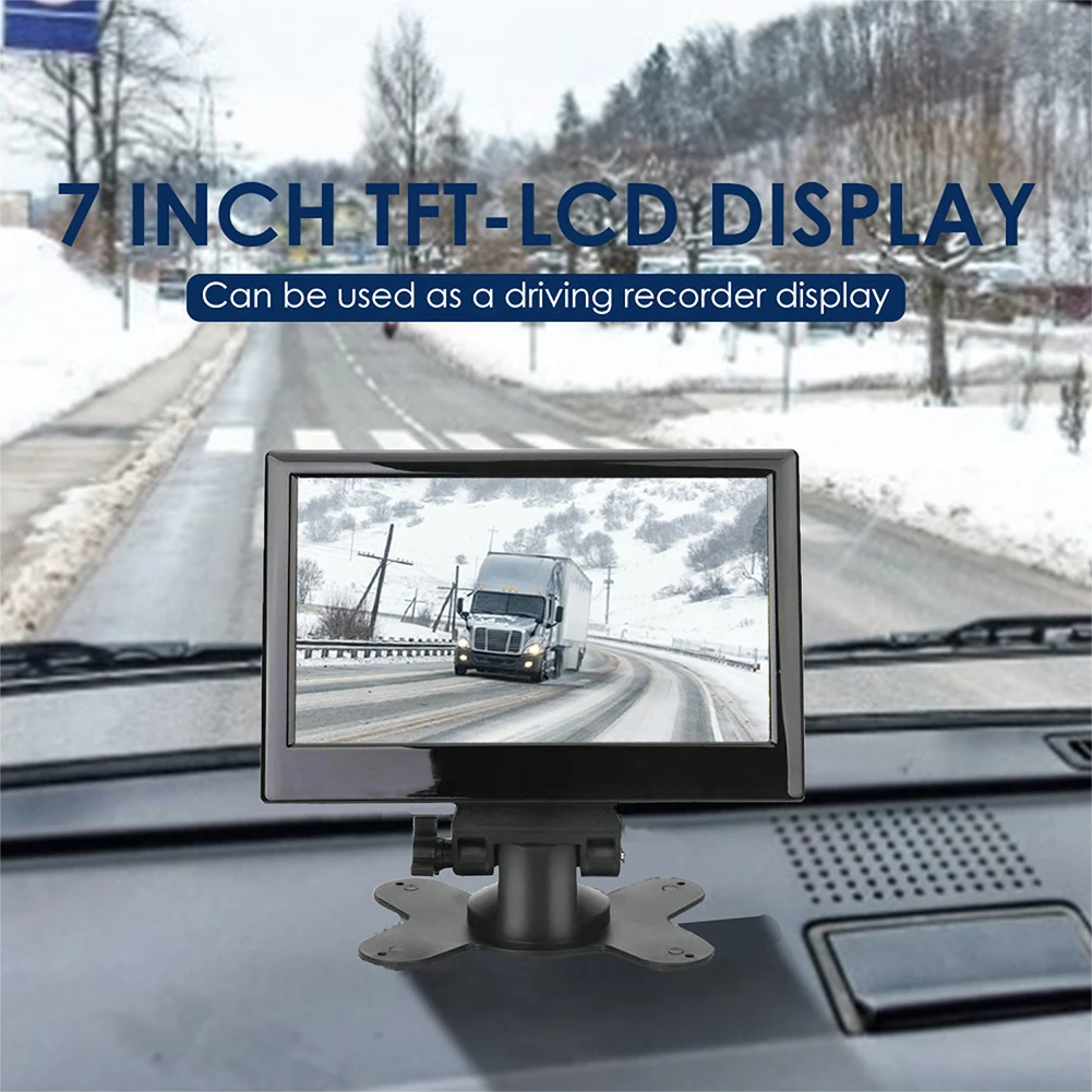 TFT LCD HD 스크린 접이식 주차 백업 자동차 모니터, 후방 카메라, 차량 주차용 8LED, 쉬운 설치, 7 인치
