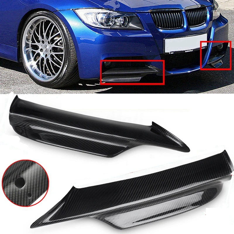 1.3" Carbon Fiber Look EZ Fit Bumper Lip Splitter – Fits BMW Audi Front & Rear