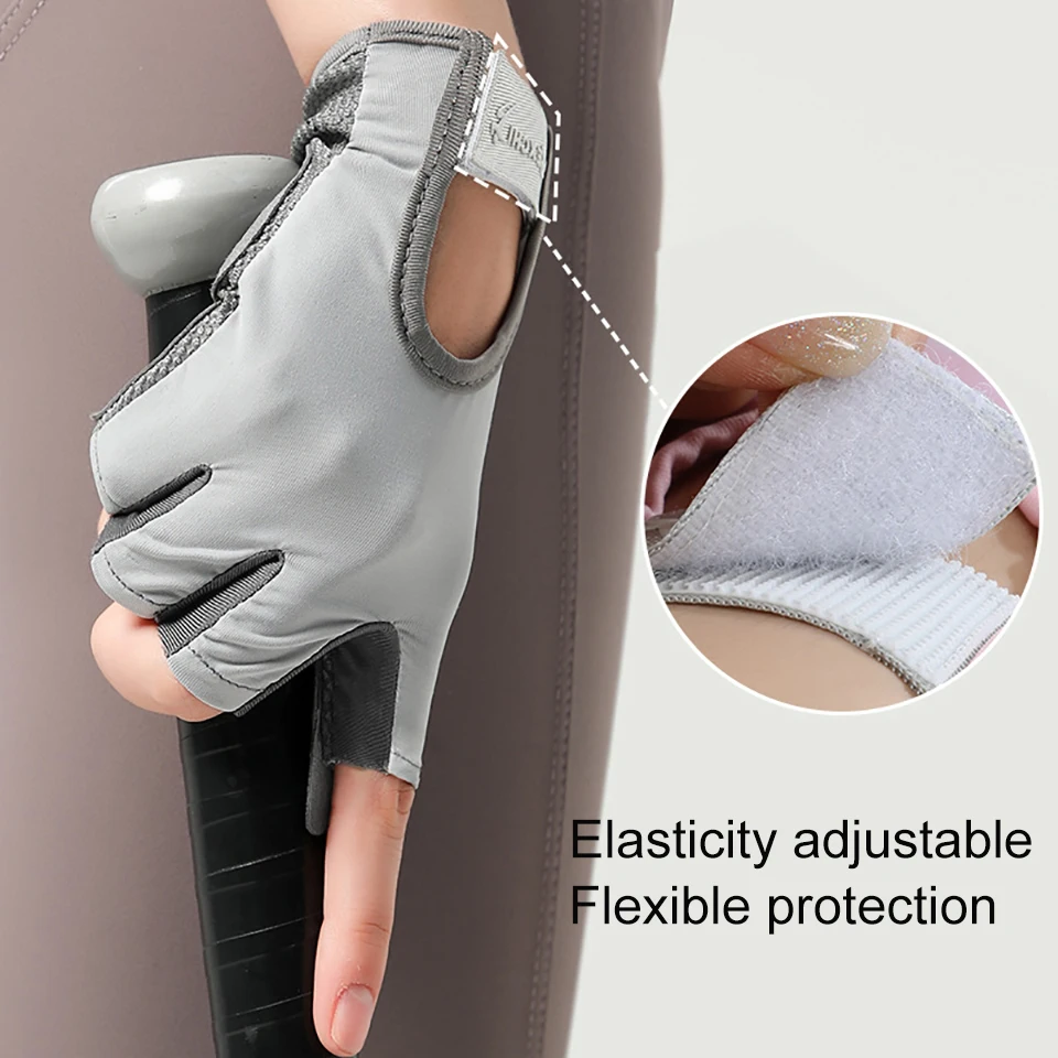 GOBYGO 1Pair Half-Finger Fitness Gloves Cycling Sports Weightlifting Workout Gloves Anti-slip Dumbbell Training Wrist Guard 3