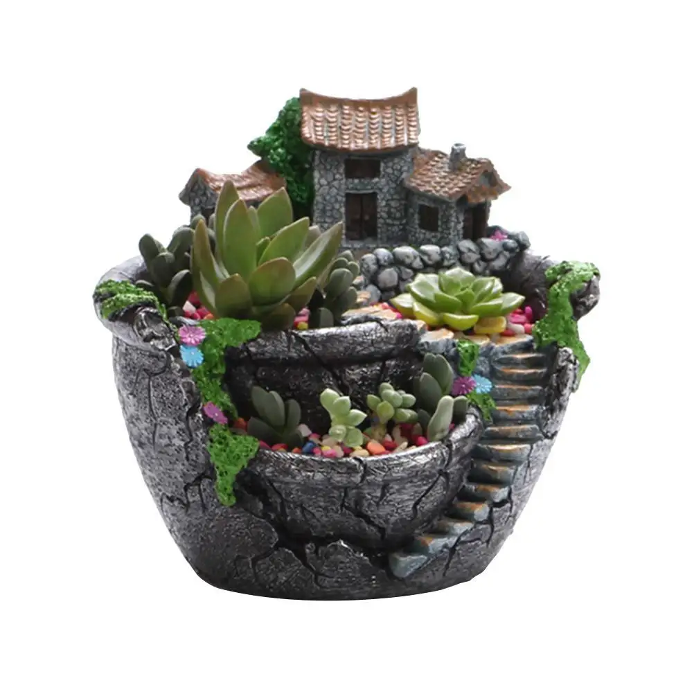 

Plant Planting Pot Creative Succulent Plants Pots With Sweet House Flower Basket Planter Garden Decoration