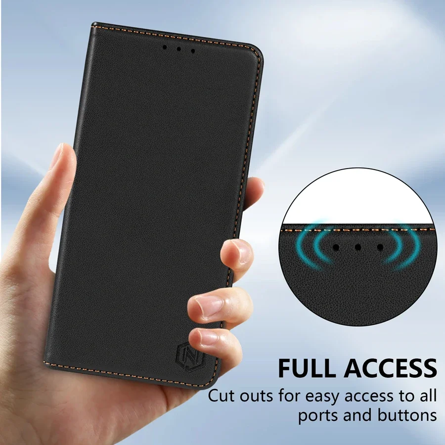 Luxurious Magnetic Flip Leather Wallet Case with Card Slot - Skin Friendly & Durable