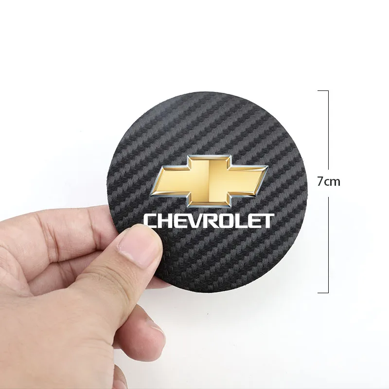 2Pcs 탄소 섬유 자동차 워터 슬롯 미끄럼 방지 컵 매트 Chevrolet Cruze Sonic Silverado Trax Camaro Captiva Equinox Trailblazer SS