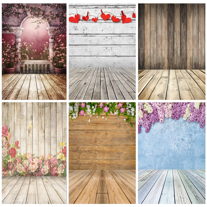

SHUOZHIKE Art Fabric Photography Backdrops Wall And Wood Floor Flower Planks Landscape Photo Studio Background 22517 MBD-01