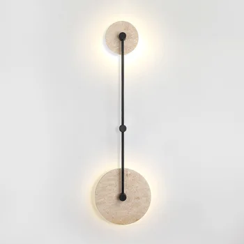 Vintage Natural Stone Round Wall Sconce 1
