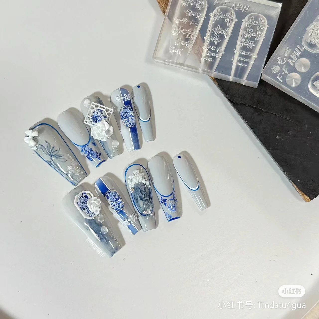 1pc Cheongsam Buckle  3D Nail Acrylic Mold Nail Art Mould Silicone Nail Art Templates Nails Mold For DIY Nail Decoration 3
