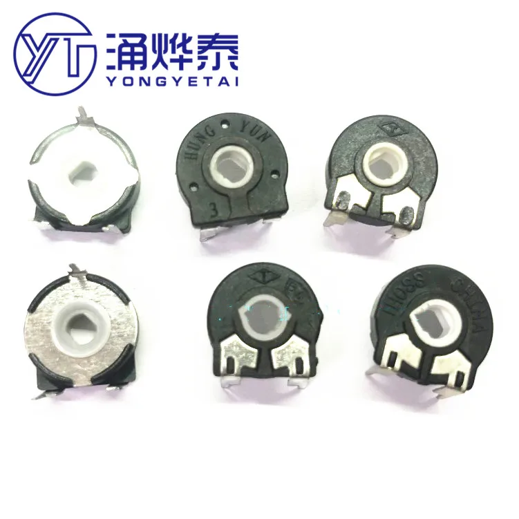 

YYT 10PCS Domestic potentiometer PT15-500R 470R 1K 2K 4.7K 5K 10K 20K 50K 100K 500K 1M horizontal adjustable resistor