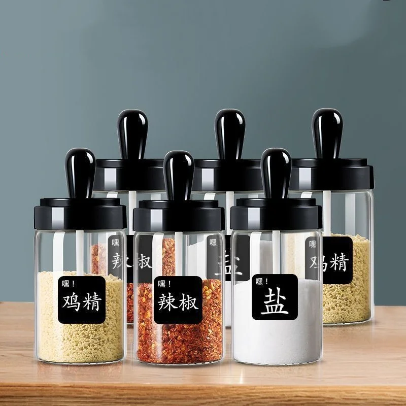 New 6PC Jars for Spices Salt and Pepper Shaker Seasoning Jar Spice Organizer Outdoor Barbecue Condiment Kitchen BBQ Gadget Tool