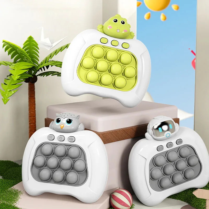 

Bubble Pop Push Fidget Toy Children Handheld Quick Press Game Adult Squeeze Stress Relief Sensory Light-Up Whac-A-Mole Toys