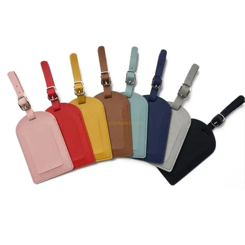 PU Leather Luggage Tag Light Soft Travel Accessories Suitcase Tag Boarding Pass Drop Shipping