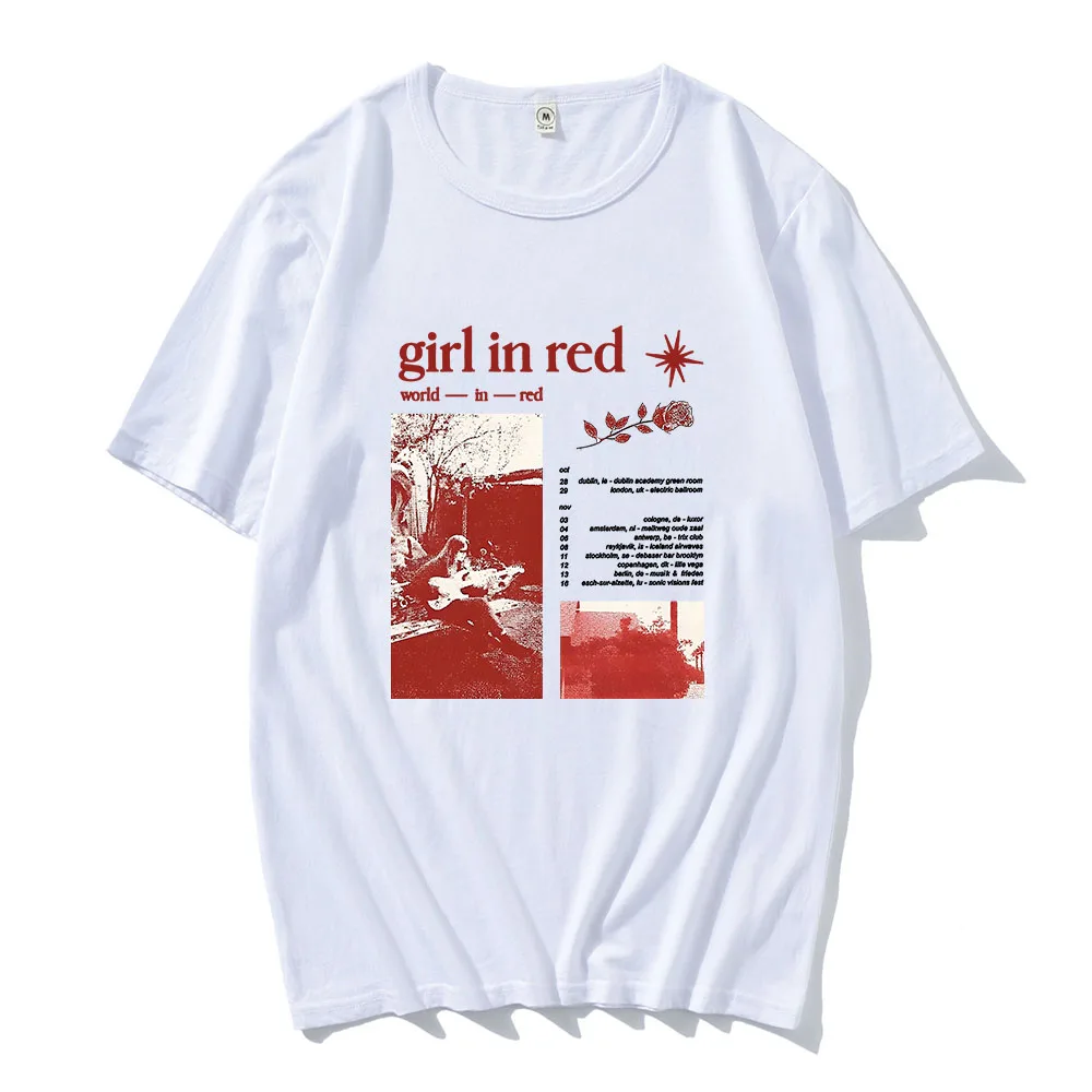 Singer Girl in Red T-shirts Casual Comfortable Cotton Women Tee-shirt Hip Hop Streetwear Summer O-neck High Quality Tshirts Tees 4