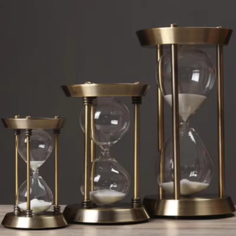 5/10/15 Minutes Hourglass Sand Clock Watch Nordic Retro Metal Timer Sandglass Office Home Decoration Ornaments Timekeeper Tools Sand Timer Liquid Hourglass Timer Colored Hourglass