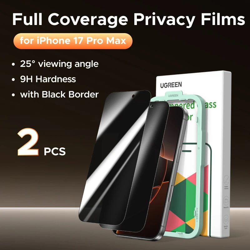 UGREEN 2-Pack Anti-Spy Tempered Glass Privacy Screen Protectors