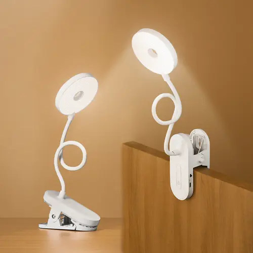 Clip-On Desk Lamp Portable LED Desk Lamp Desktop Book Lamp Timed Stepless Dimming 1200 Mah Eye Protection Reading Study Lamp
