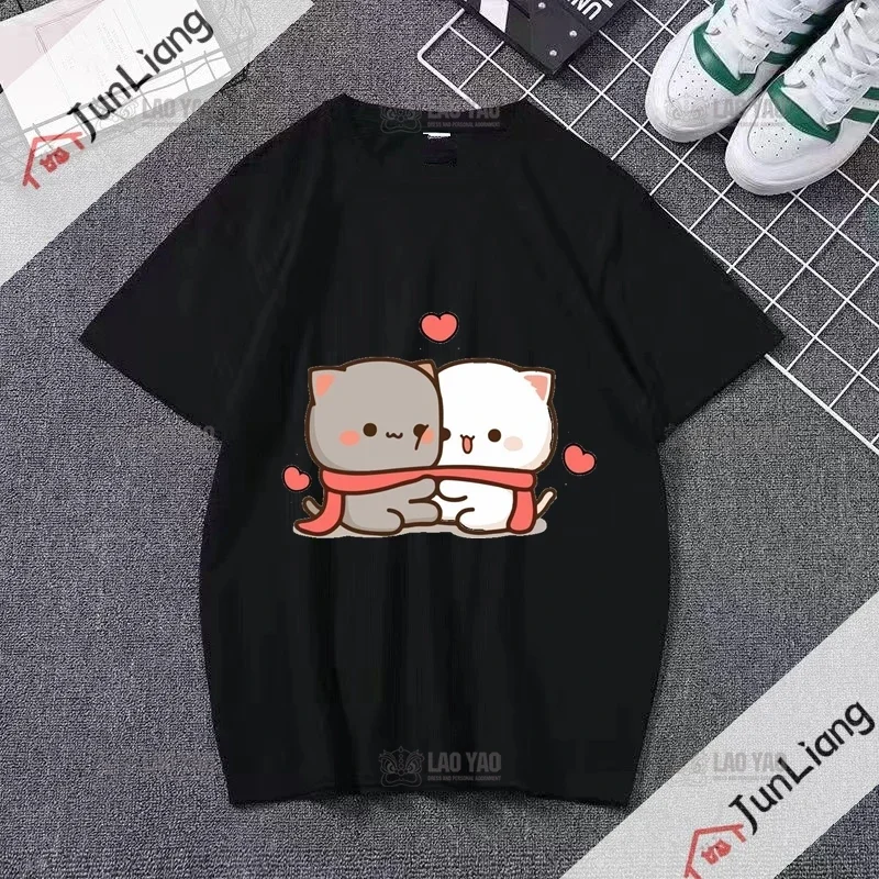 

Футболка мужская с коротким рукавом, милая мультяшная ткань, рисунок бу тоу, летняя одежда для мужчин и женщин