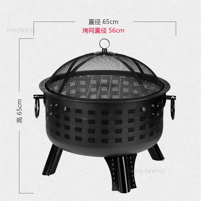 Háztartási Tűz Pit Terasz Bútorok Kültéri Brazier Füst Nélküli 25,5 Hüvelykes Kandalló Máglya Medence Kerti Udvar Grill - Image 6
