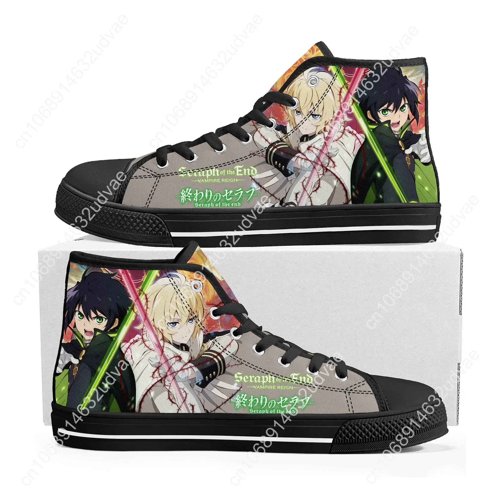 Seraph Of The End Hyakuya Yuichiro High Top Sneakers Mens Womens Teenager High Quality Canvas Sneaker Casual Shoes Custom Shoe