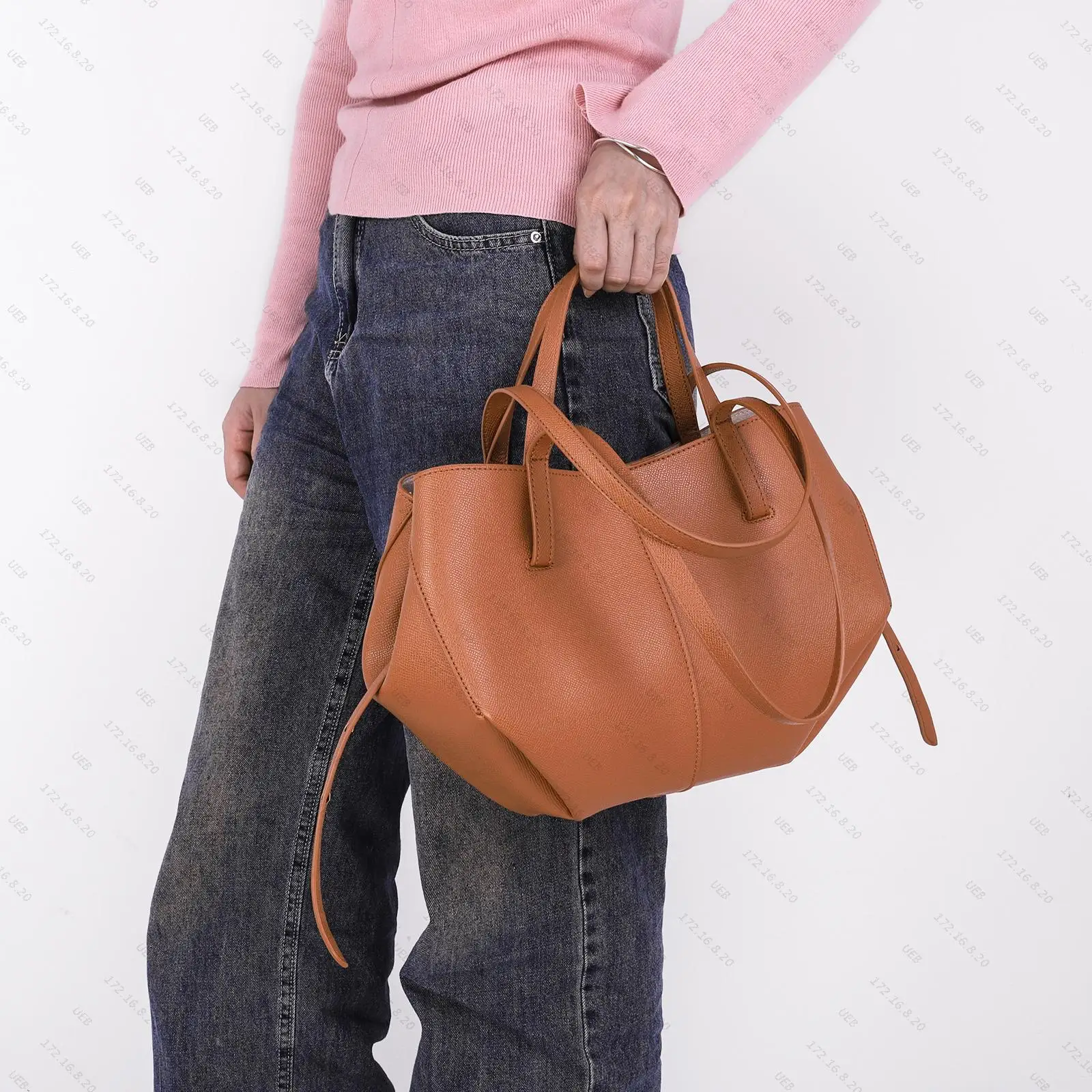 بو الجلود حقيبة الكتف للنساء ، سعة كبيرة حمل ، ركا...