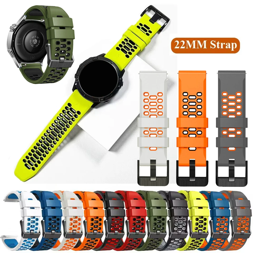 Breathable 22mm Silicone Watch Strap - Ocean Vertical Series