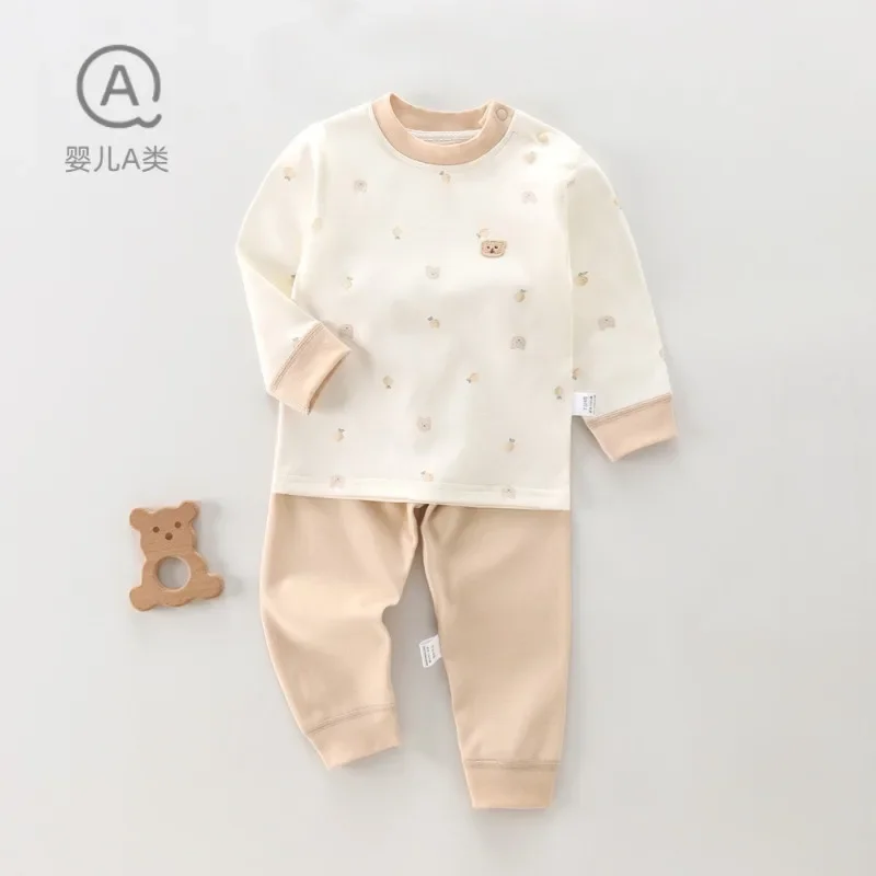 

Baby Underwear Set Base Cover A Class of Cotton Baby Clothes Spring and Autumn Boneless Close-fitting Separate Long Johns