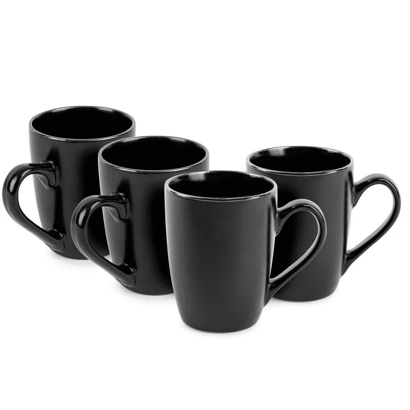 

Black Stoneware 14oz Mugs, 4 Pack
