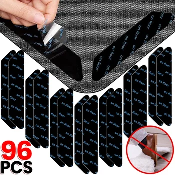 96/8 pezzi adesivo antiscivolo per tappeti riutilizzabile lavabile anti arricciatura toppa per tappeti adesivi fissi tappeto tappetino nastro pinza angolare pad 1