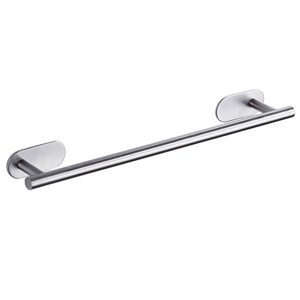 מדף תלוי למגבות ולבגדים מפלדת אל-חלד ללא חורים עם דבק עצמי לתליה על הקיר בבית