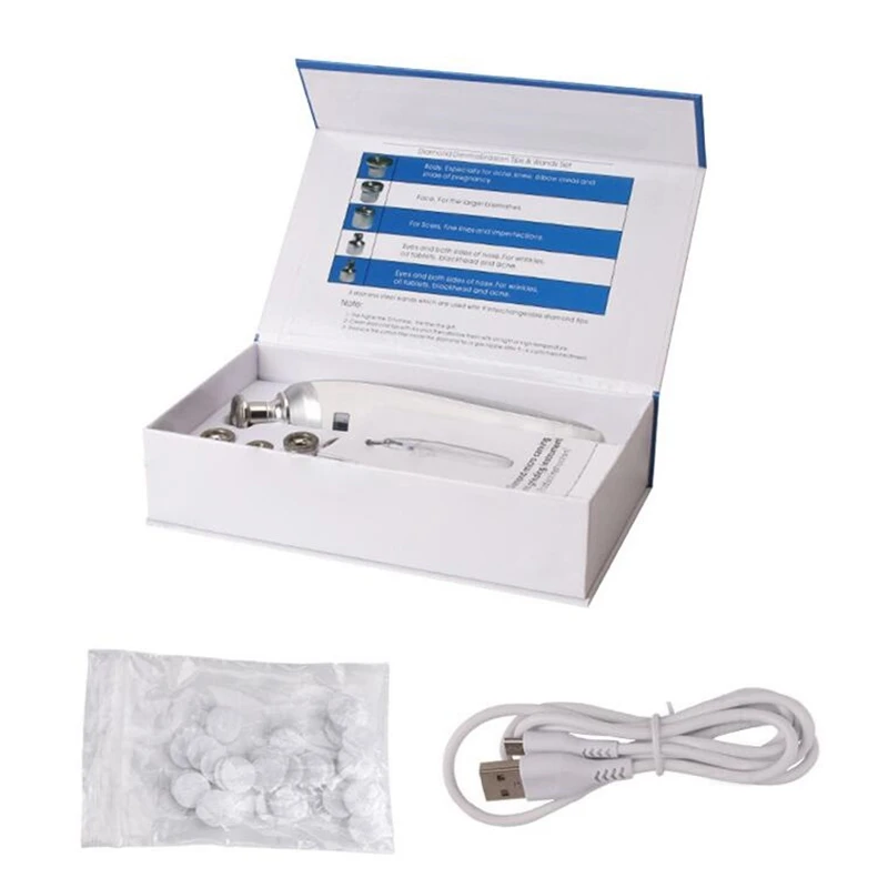 Handheld Diamond Microdermabrasion Machine Blackhead Removal Facial Skin Care Beauty Device Diamond Dermabrasion Machine Tips 6
