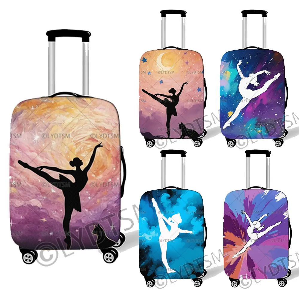18-30 Inches Cartoon Gymnastics Art Girls Print Luggage Cover  Gym Sport Trolley Case Protective Suitcase Cover