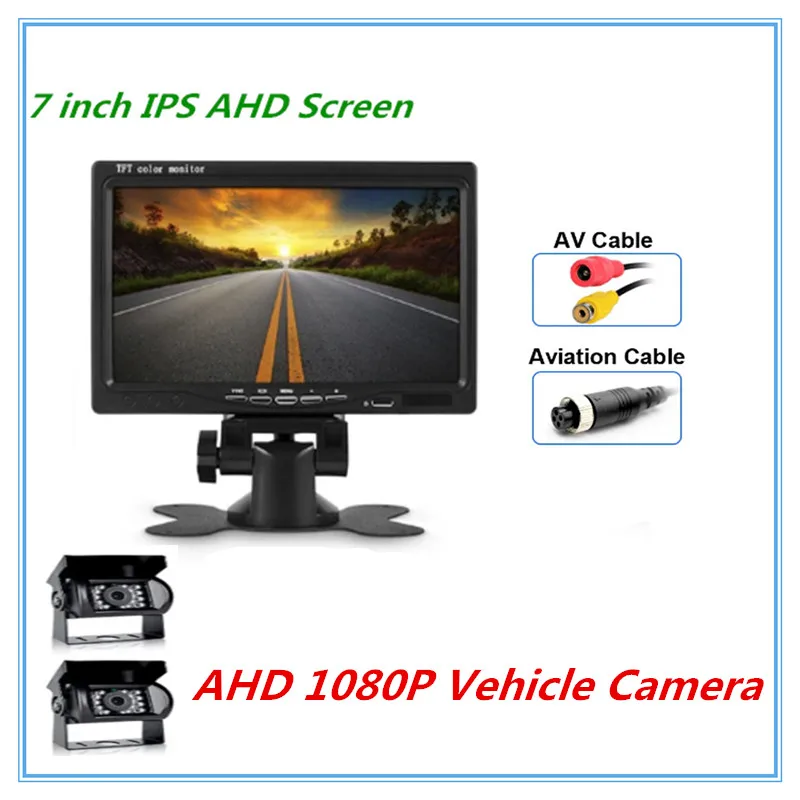 

7 Inch IPS Screen 1920*1080P AHD Car Monitor With IR Starlight Night Vision Car Rear View AHD Vehicle Camera For Any Bus Truck