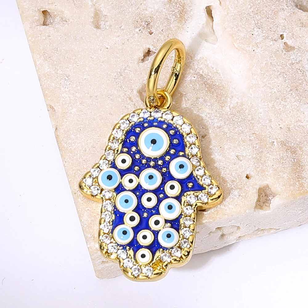 Juya DIY 18K echtes Gold vergoldet Handwerk Schmetterling Liebe Herz Mond Stern böser Blick Zitrone Eule Bär Emaille Charms Anhänger Zubehör – Detail 18