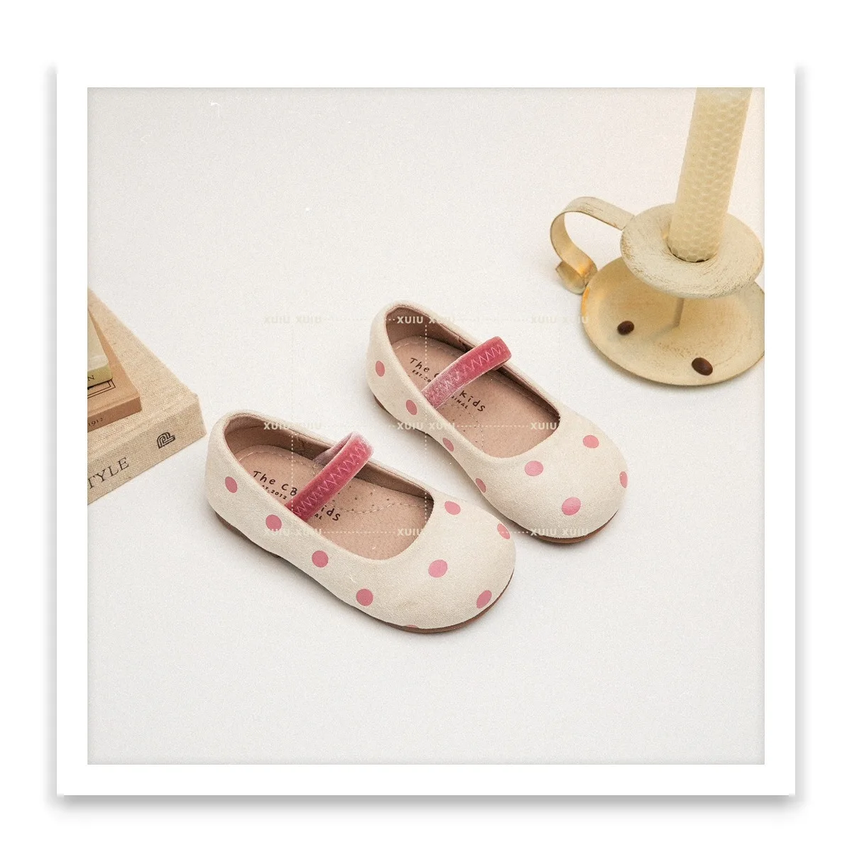 أحذية باليه مسطحة للفتيات الأميرة المخملية المرقطة...