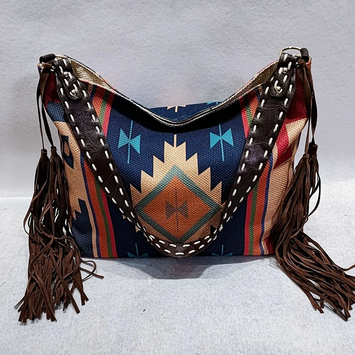 BOHO LEATHER FRINGE Bag, Large Western Tassel Purse