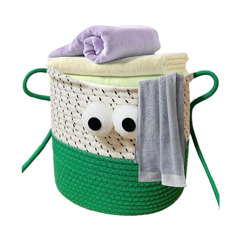 

Вместительные корзины для хранения, хлопковая веревка, плетеная корзина для белья, ведро для хранения, органайзер для хранения грязных предметов