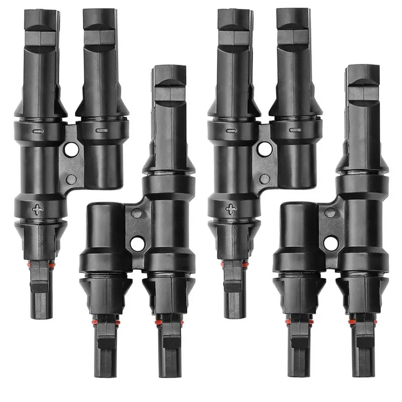 2 in 1 Waterproof Solar Panel Connectors 1000V DC Y Branch Connector for Solar Panels Photovoltaic System Connection in Parallel