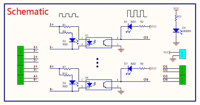 Isolatore Optoaccoppiatore 4 Canali - Convertitore Segnale PLC Da 12V PNP A 3.3V, Per Automazione Industriale - Foto 13