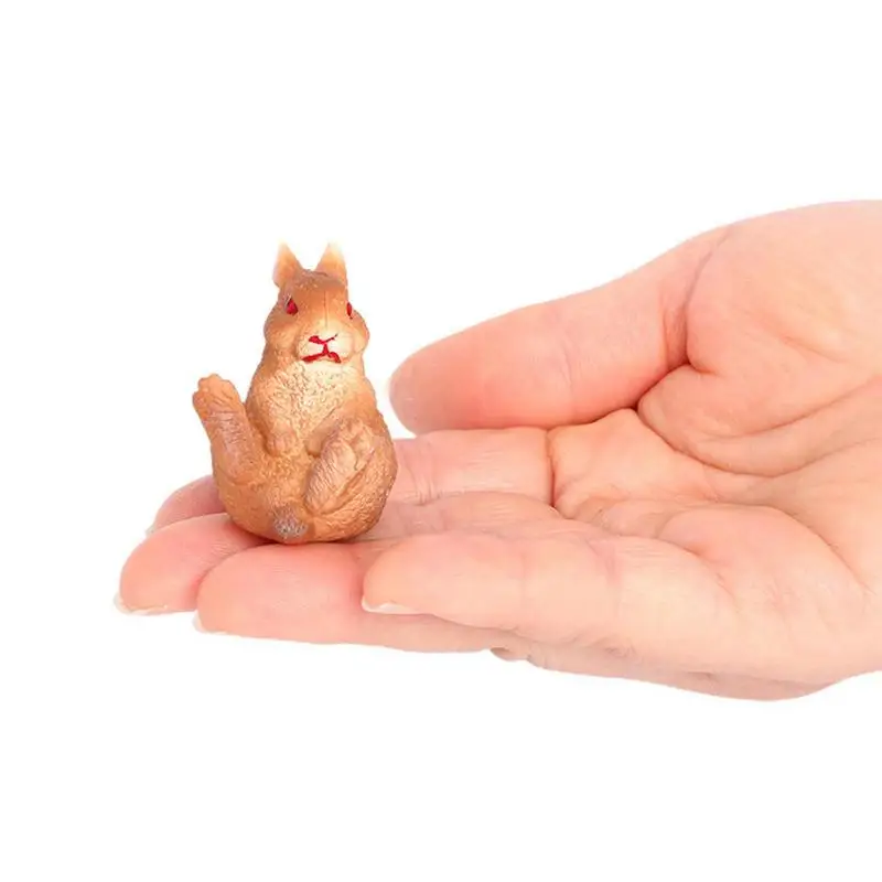 Bunny Figurine Realistic Cute Easter Bunny Figurines Small Rabbit Statue Educational Animal Toys For Preschoolers School
