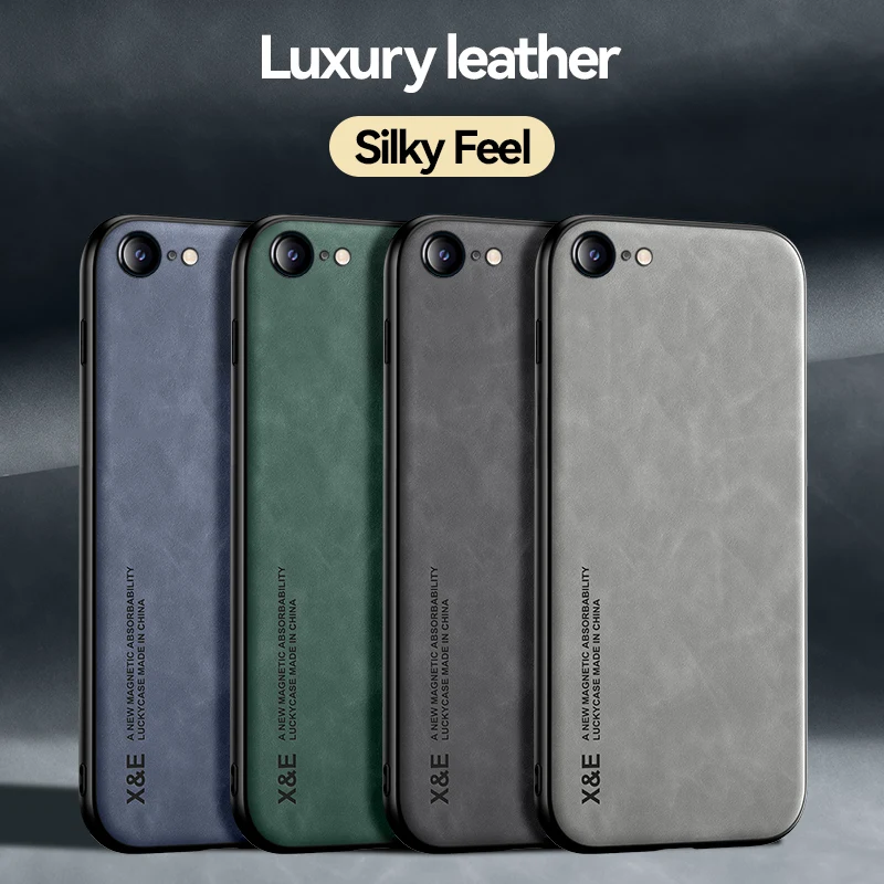 

Luxury Magnetic Leather Case For iPhone 7 8 Plus XS Max XR 11 Pro Max 12 Pro 13 Mini 14 Plus 15 Pro Max Cover Support Car Holder