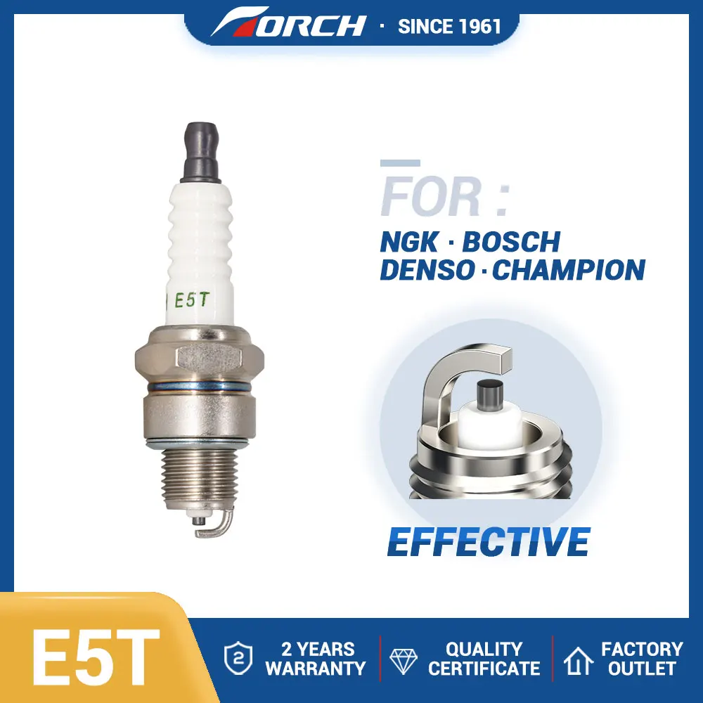 1PCS-Solid-Terminal-Motorcycle-Spark-Plug-Torch-E5T-Replace-for-Candle ...
