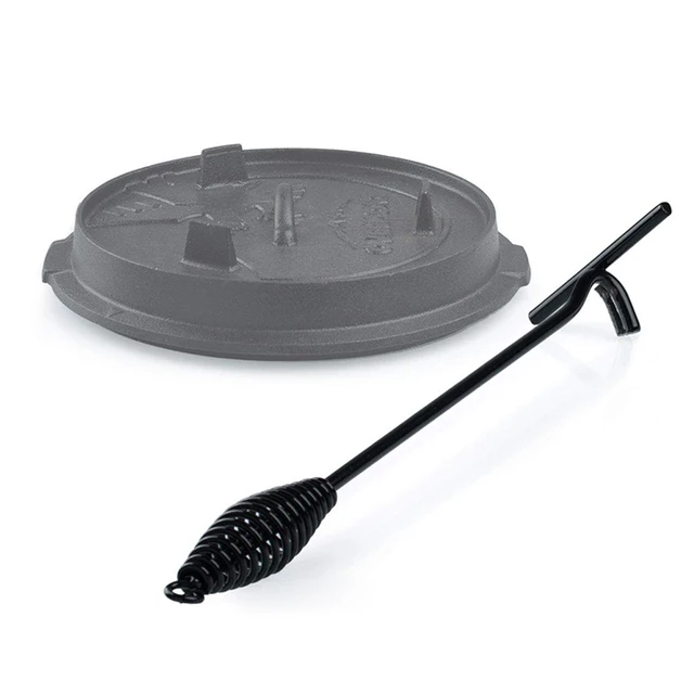 Holland Sütő Fedél Emelő Spirális Óvadék Fogantyúval, Öntöttvas Kültéri/Tábortűz -Tartozékokhoz - Image 3