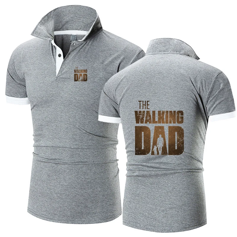 Summer Mens Breathable Polo Shirt Casual Walking Dead Print