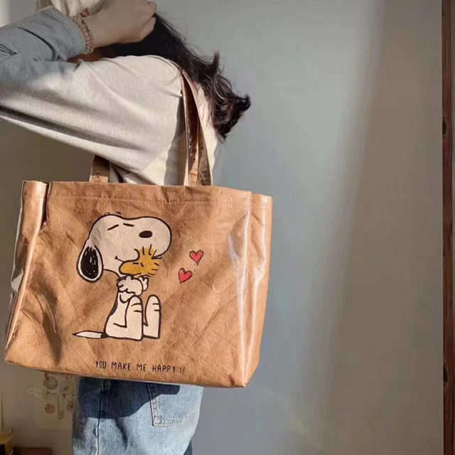 Kawaii Snoopy Crossbody Bag Embroidery Cute Canvas Bag Lunch Bag Office  Worker Handbag Tote Bag - AliExpress