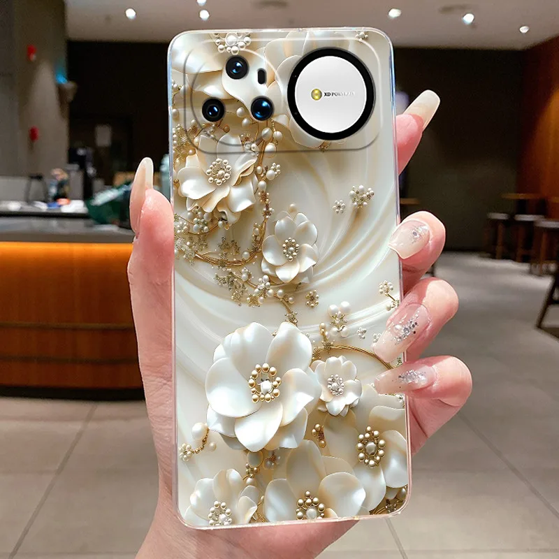 Clear Luxury Fashion Butterfly Flowers Soft TPU Phone Case